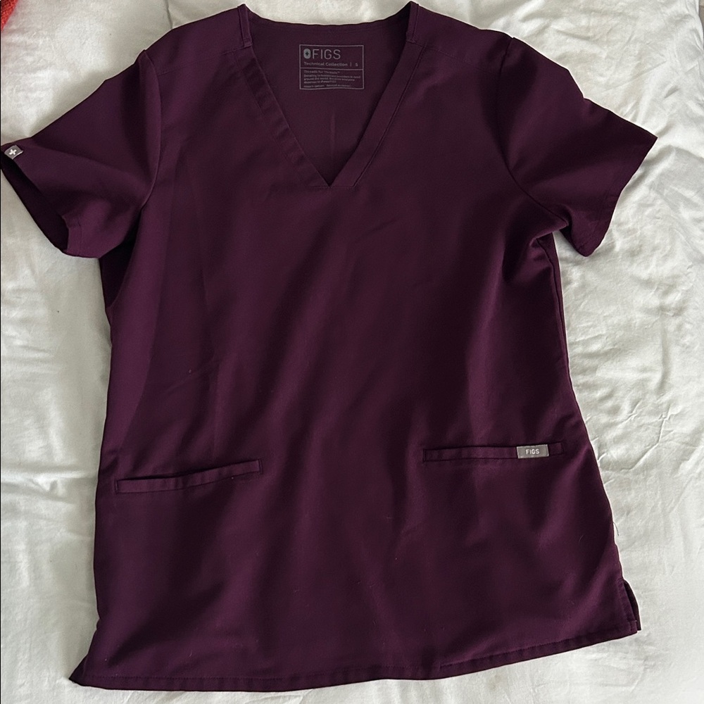 Figs Deep Purple Scrub Top